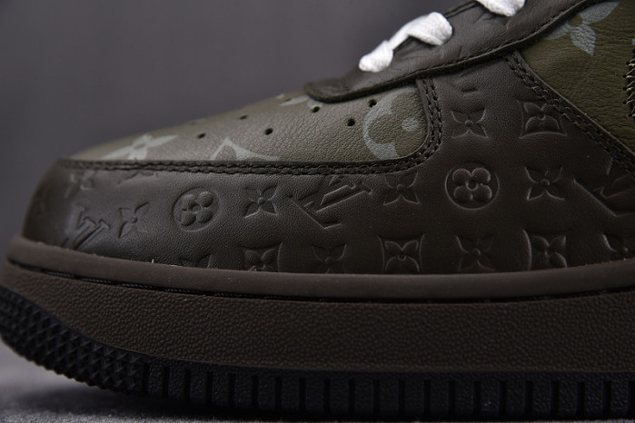 nike low air force 1 x grey green