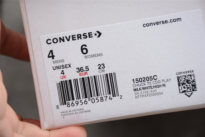 converse comme des garÇons x chuck white