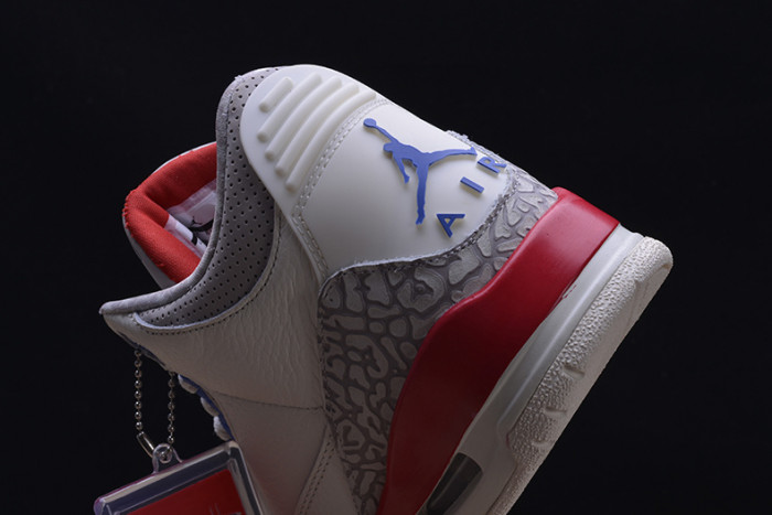 air jordan 3 retro "charity game" sail red mens 136064-140