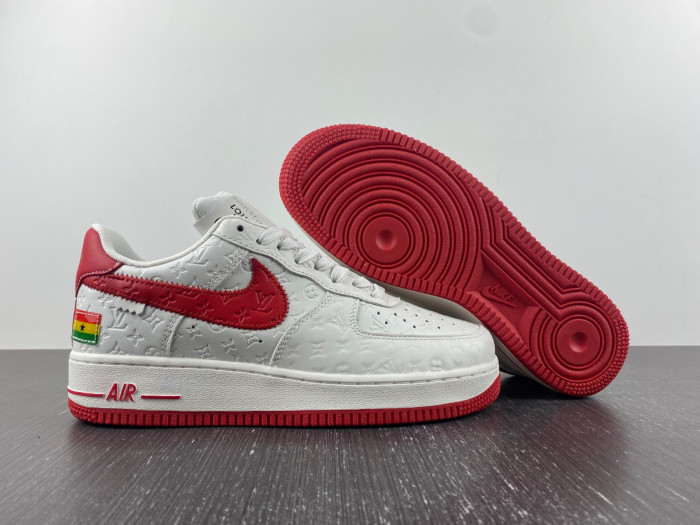 nike low air force 1 x white red