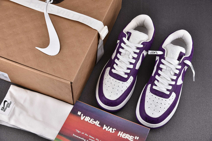 nike low air force 1 x purple white