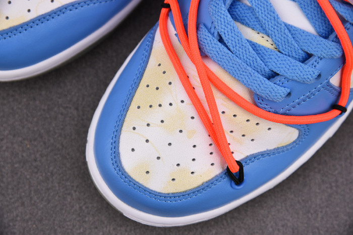 ofw x nike dunk low white blue ct0856-403