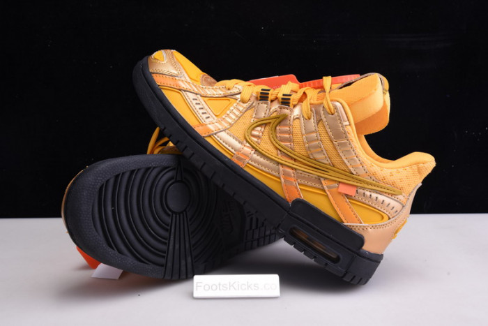 ofw x nike air rubber dunk “university gold cu6015-700