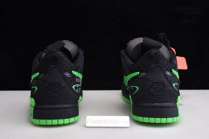 ofw x nike air rubber dunk “green strike” cu6015-001