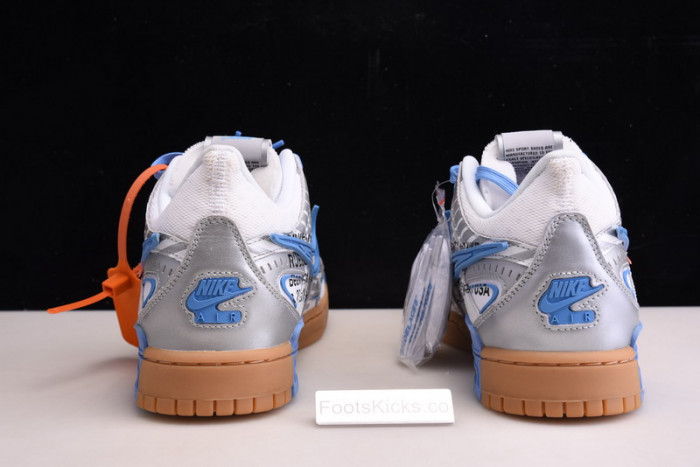 ofw x nike air rubber dunk “university blue” cu6015-100