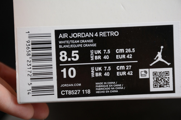 air jordan 4 retro “pure money” orange metallic ct8527-118
