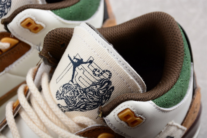 air jordan 3 retro se white dark brown green shoes 398614-500